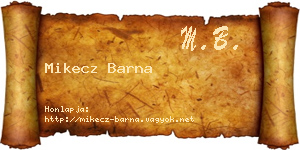 Mikecz Barna névjegykártya