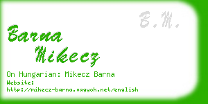 barna mikecz business card